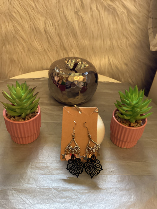 Boucles d oreilles pendante noir