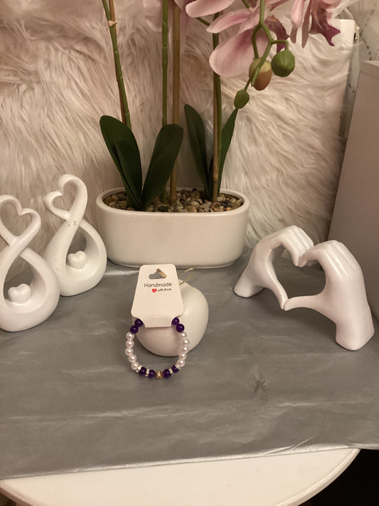 Bracelet violet et blanc brillant